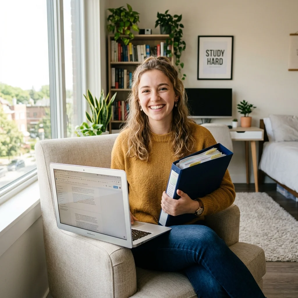 Étudiante cherchant un logement sans garant parental